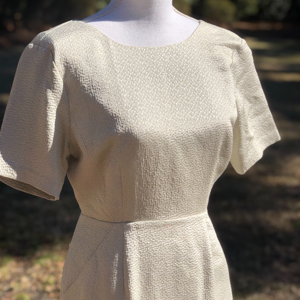 Madewell Silk Champagne Back-Keyhole Dress